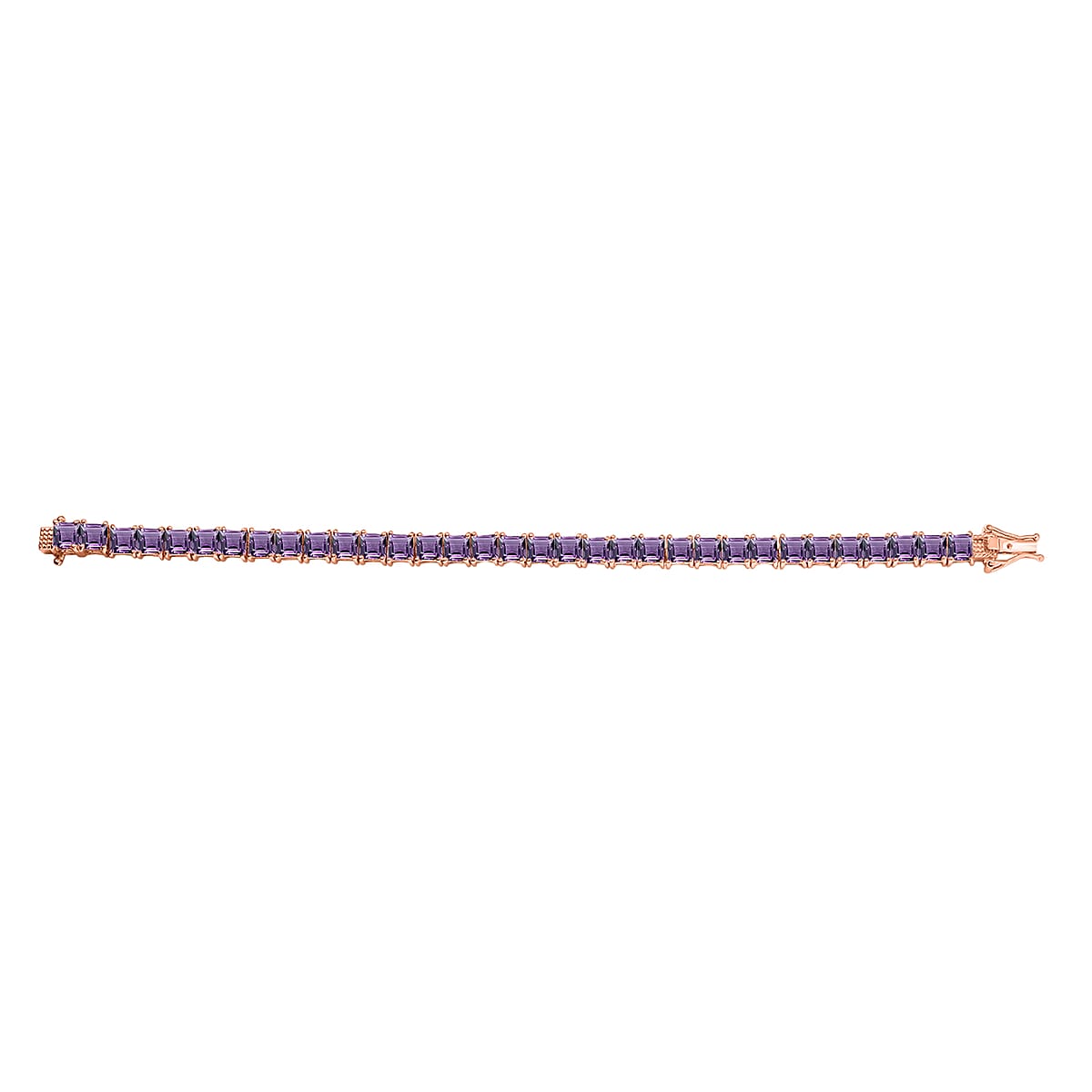 Premium Rose De France Amethyst 24.00 ctw Tennis Bracelet in 18K Vermeil Rose Gold Over Sterling Silver (8.00 In) (Del. in 10-12 Days) image number 3