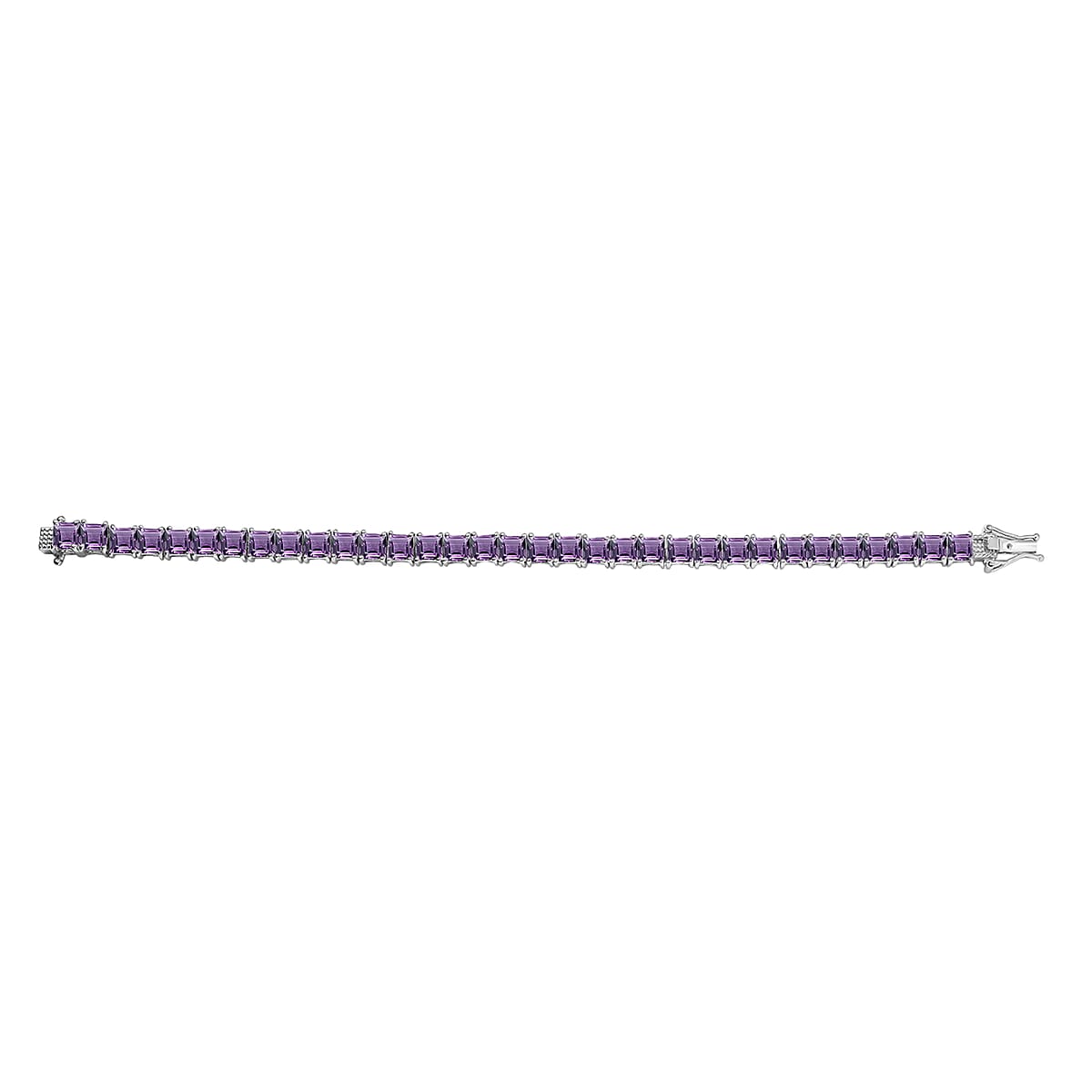Premium Rose De France Amethyst 24 ctw Tennis Bracelet in Rhodium Over Sterling Silver (8.00 In) (Del. in 10-12 Days) image number 3