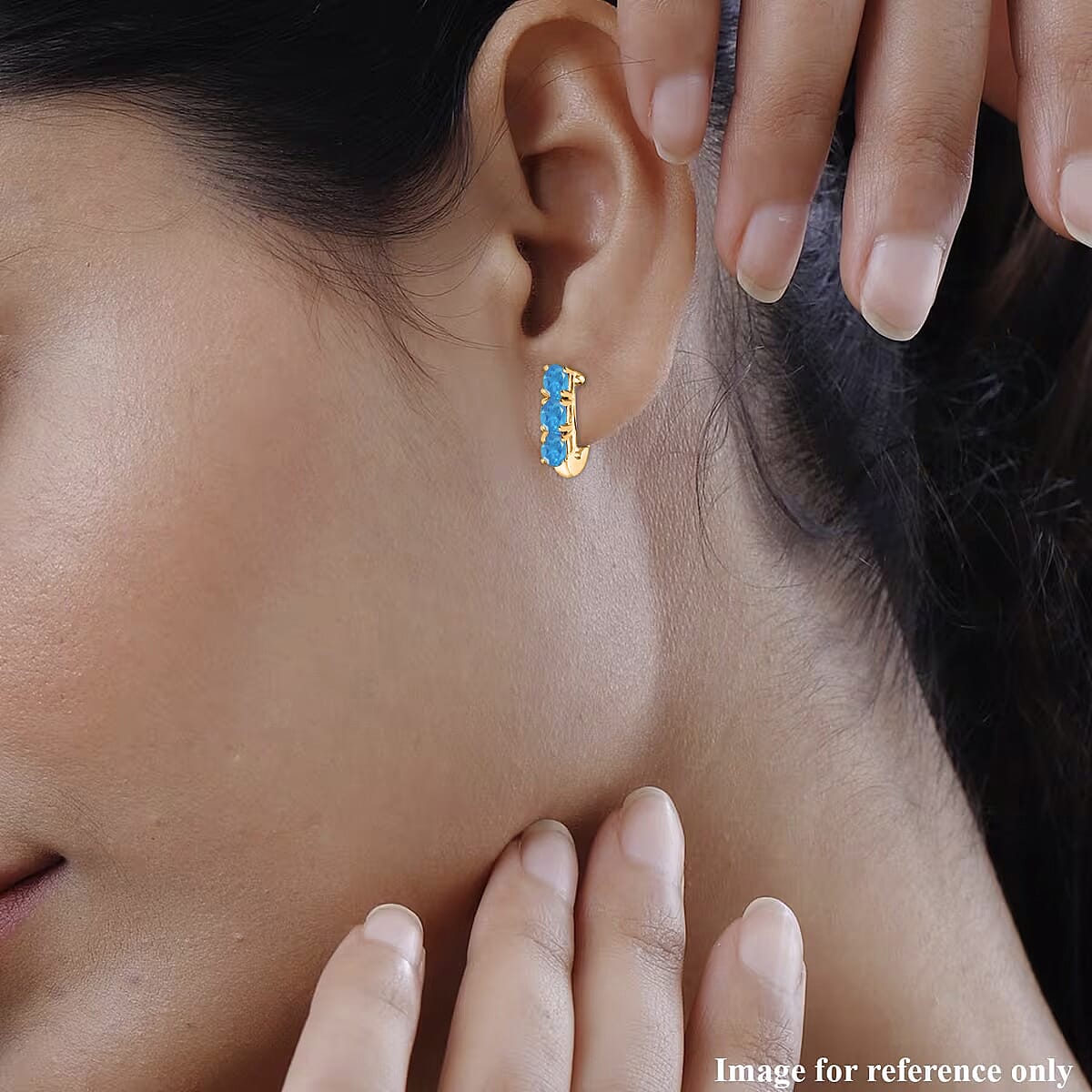 D'Joy Malgache Neon Apatite 1.10 ctw Hoop Earrings in 18K Vermeil Yellow Gold Over Sterling Silver (Del. in 10-12 Days) image number 1