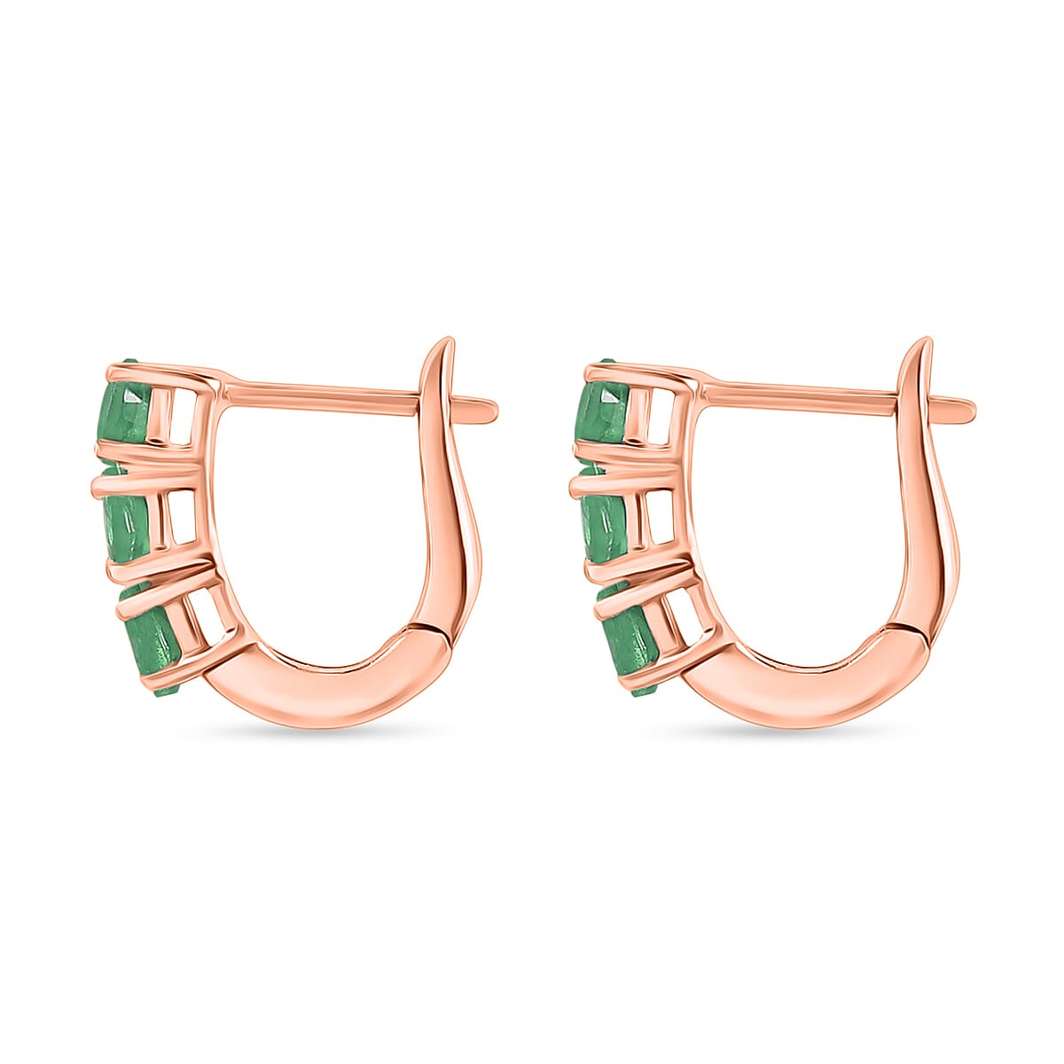 D'Joy Tsavorite Garnet 1.10 ctw Hoop Earrings in 18K Vermeil Rose Gold Over Sterling Silver image number 2