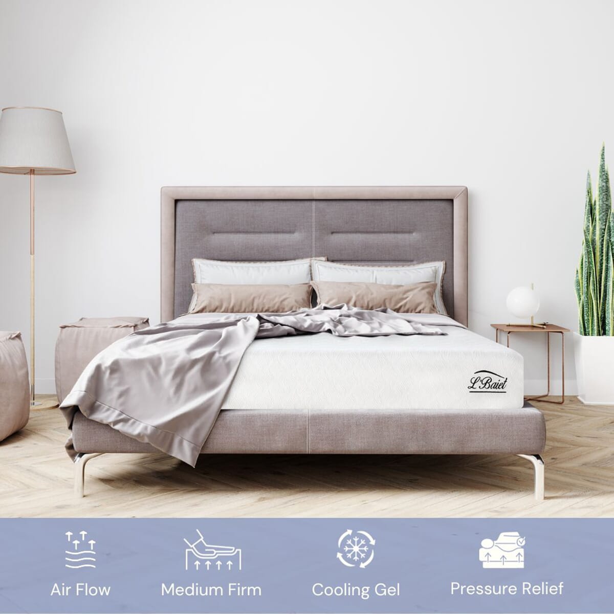 Memorial Day Doorbuster L'Baiet 8-inch Cool Gel Memory Foam Mattress -Twin image number 2