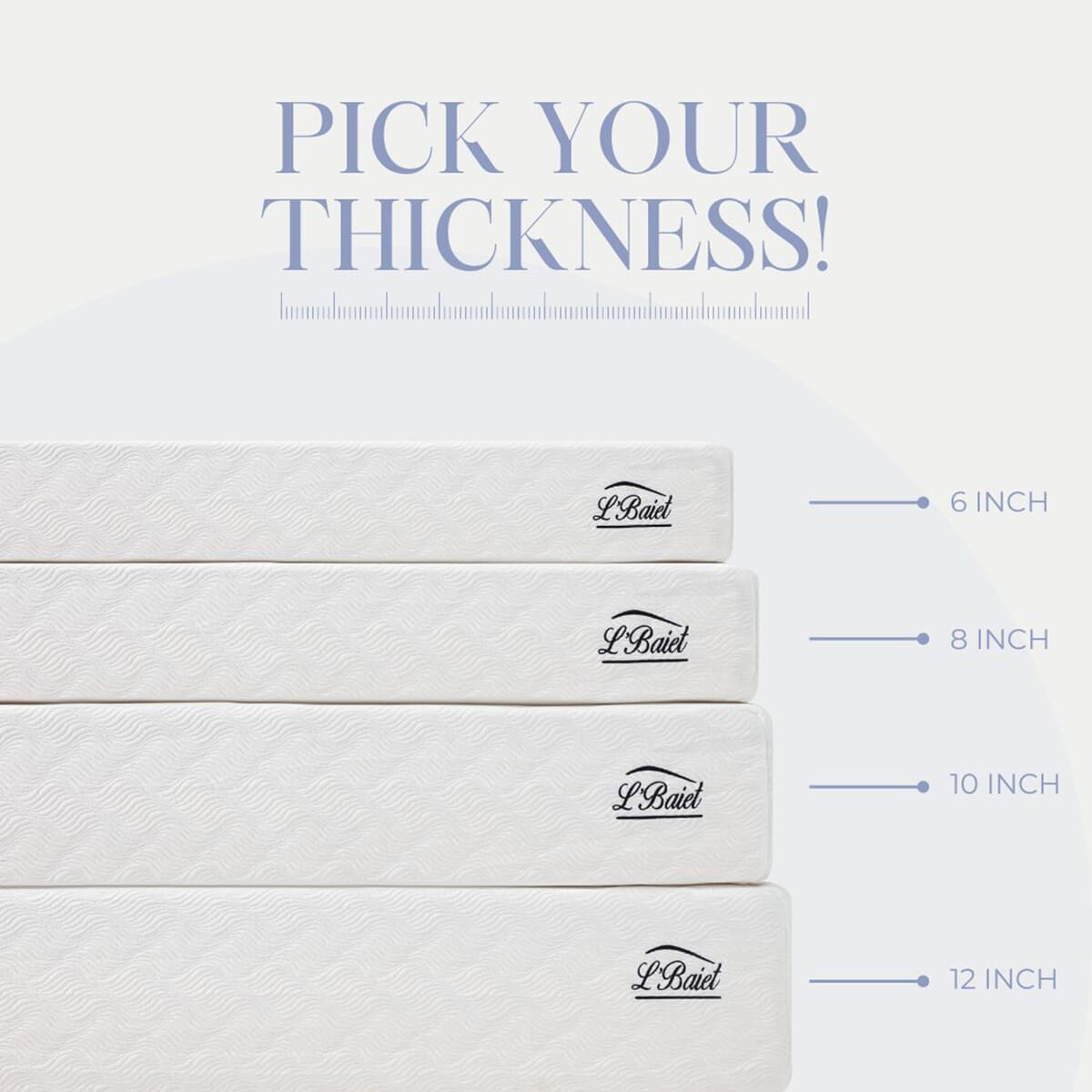 Memorial Day Doorbuster L'Baiet 8-inch Cool Gel Memory Foam Mattress -Twin image number 8