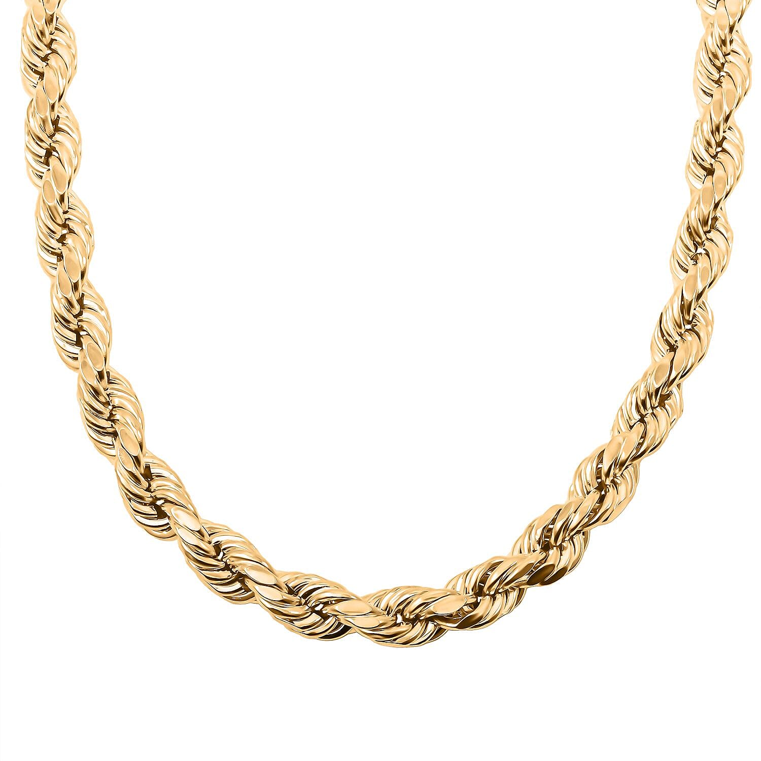 9mm 8-sided Diamond-cut Rope Chain Necklace in 10K Yellow Gold 28 Grams 22 Inches