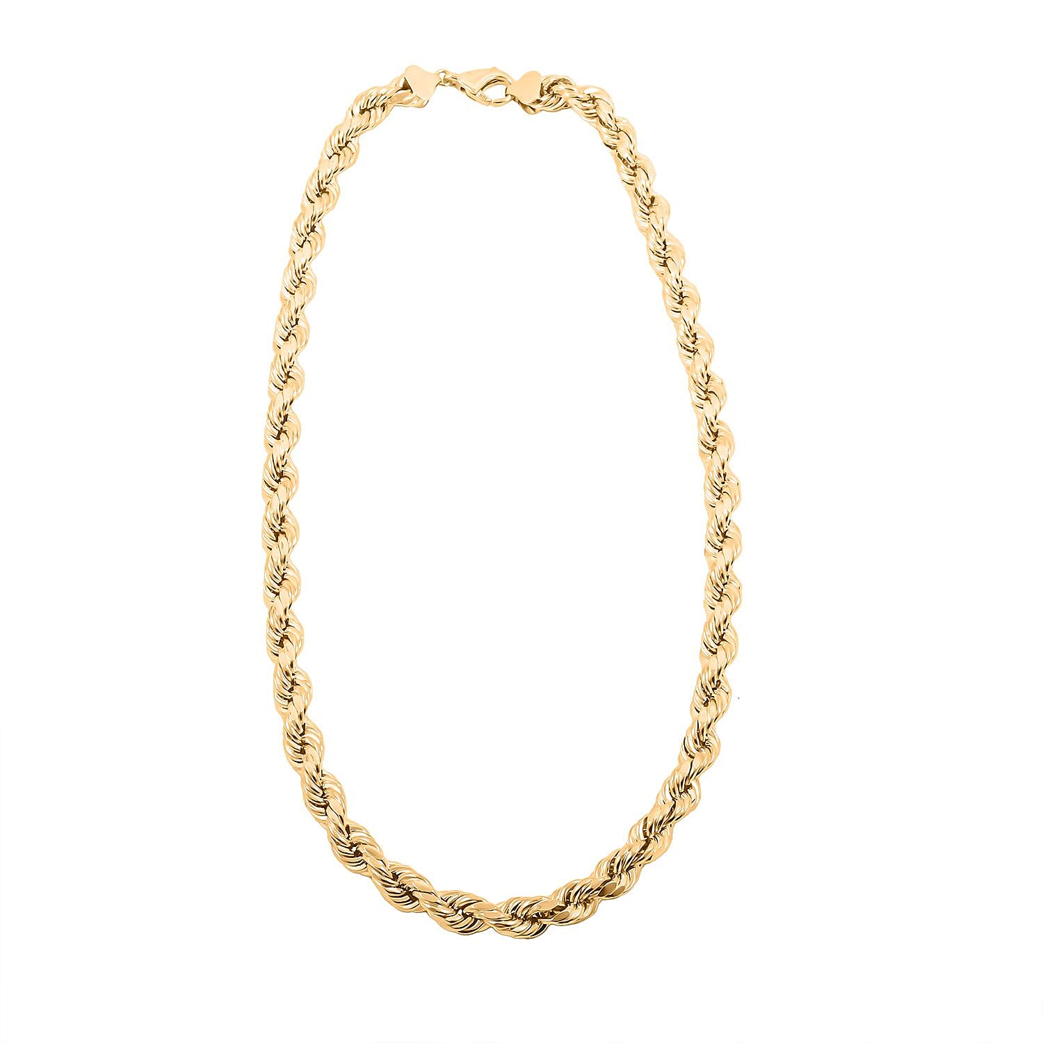 9mm 8-sided Diamond-cut Rope Chain Necklace in 10K Yellow Gold 28 Grams 22 Inches