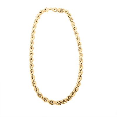 9mm 8-sided Diamond-cut Rope Chain Necklace in 10K Yellow Gold 28 Grams 22 Inches