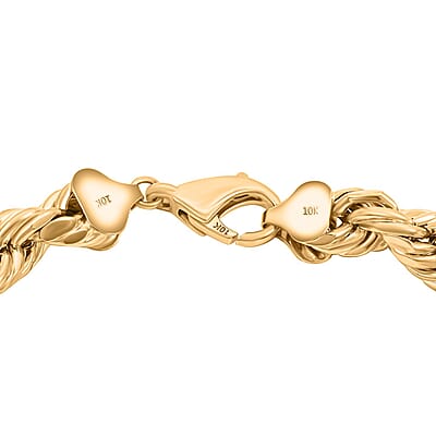 9mm 8-sided Diamond-cut Rope Chain Necklace in 10K Yellow Gold 28 Grams 22 Inches