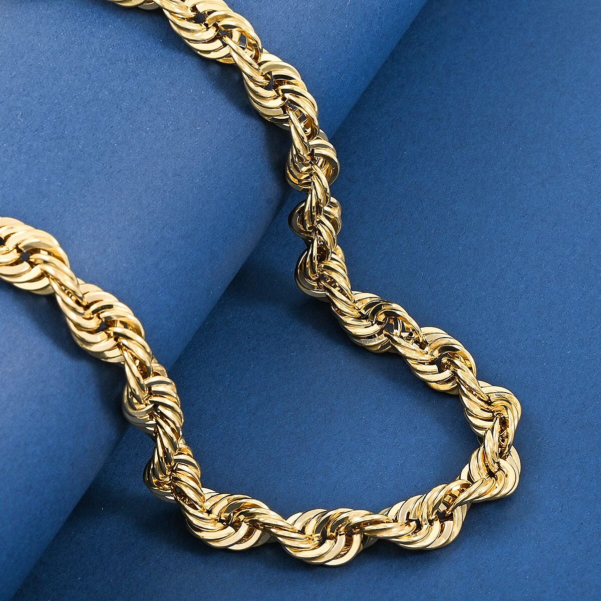 9mm Extra Shinny Diamond-cut Rope Chain Necklace in 10K Yellow Gold 36.98 Grams 24 Inches image number 1