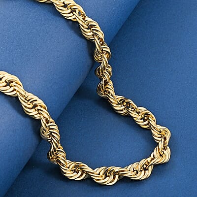 9mm Extra Shinny Diamond-cut Rope Chain Necklace in 10K Yellow Gold 39 Grams 26 Inches