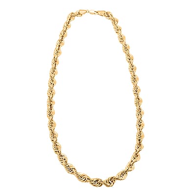 9mm Extra Shinny Diamond-cut Rope Chain Necklace in 10K Yellow Gold 39 Grams 26 Inches