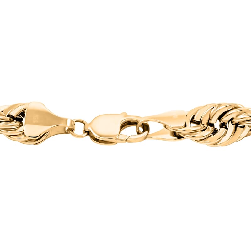 12.3mm Extra Shinny Diamond-cut Rope Chain Necklace in 10K Yellow Gold 85 Grams 26 Inches