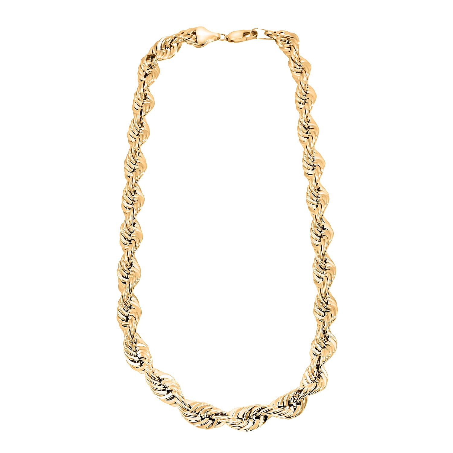 12.3mm Extra Shinny Diamond-cut Rope Chain Necklace in 10K Yellow Gold 85 Grams 26 Inches