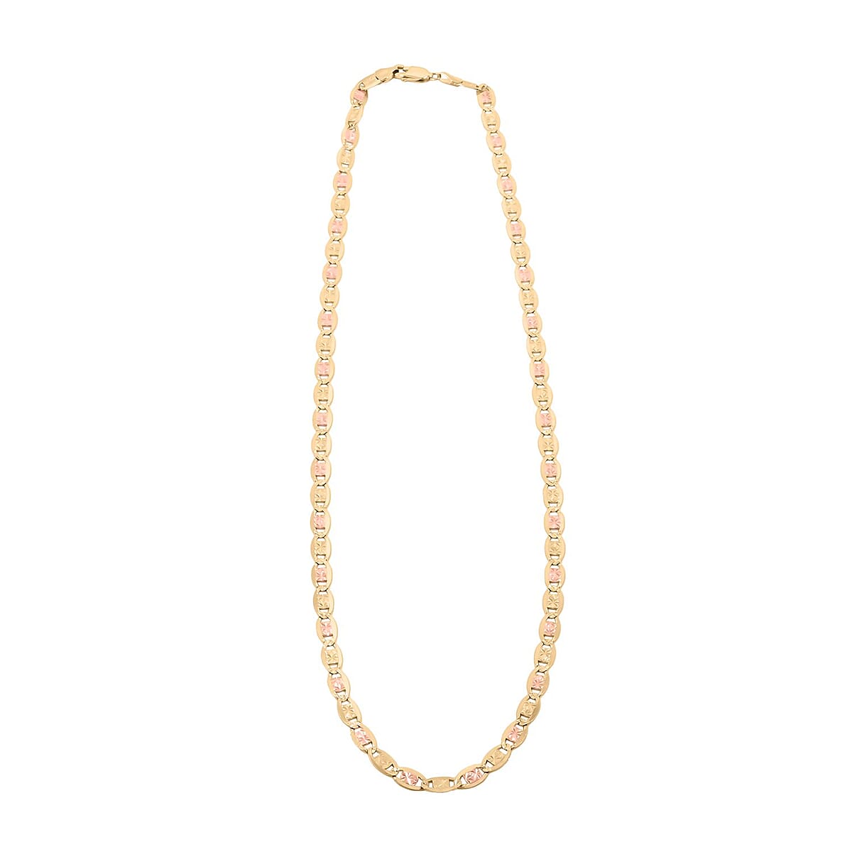 5.0mm Valentino Chain Necklace in 10K Yellow, Rose and White Gold 13.6 Grams 24 Inches image number 2