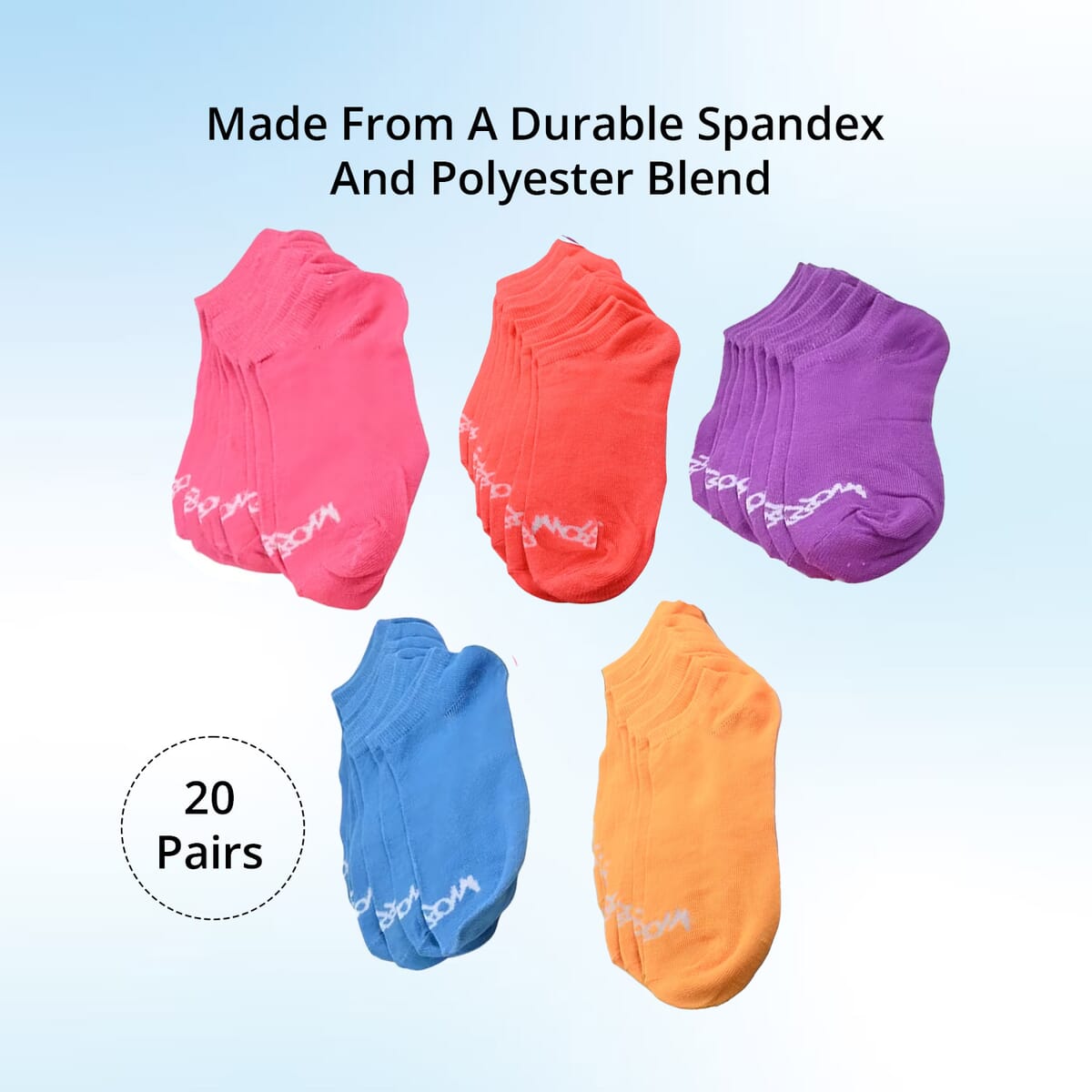 Mossimo 20 Pairs No Show Women's Socks - Multi Color (Sizes 4-10) (Ships in 8-10 Business Days) image number 1