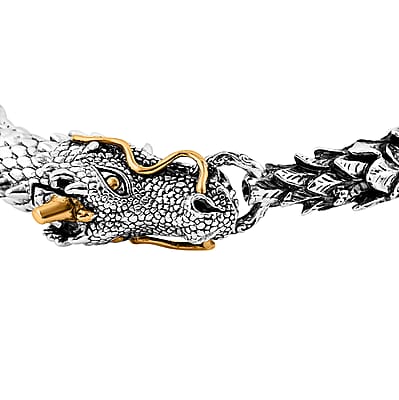 Bali Legacy Dragon Men's Bracelet in 22K Vermeil YG Over and Sterling Silver (7.50 In) 47.19 Grams