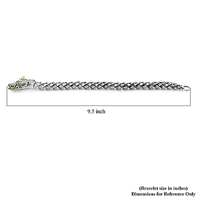 Bali Legacy Dragon Men's Bracelet in 22K Vermeil YG Over and Sterling Silver (7.50 In) 47.19 Grams