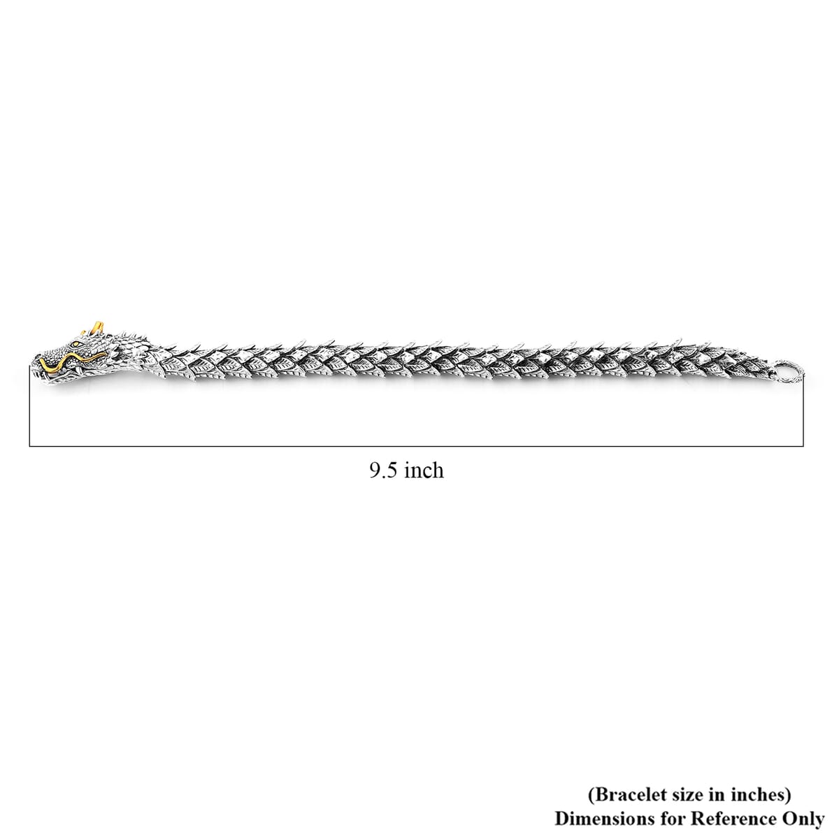 Bali Legacy Dragon Men's Bracelet in 22K Vermeil YG Over and Sterling Silver (8.00 In) 49.38 Grams image number 5