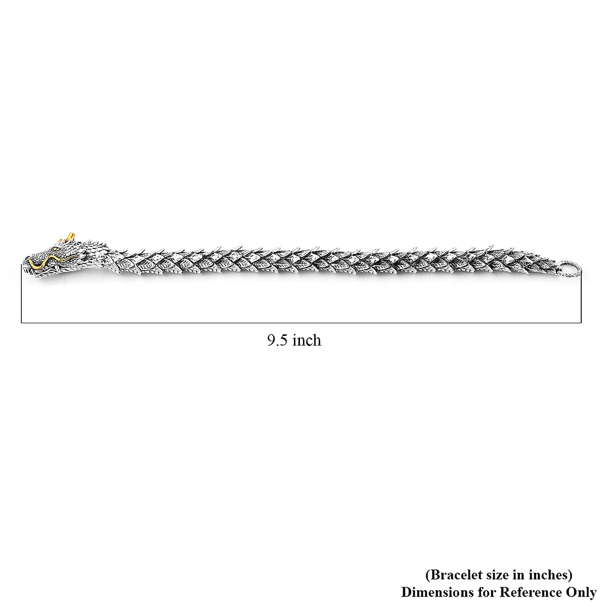 Bali Legacy Dragon Men's Bracelet in 22K Vermeil YG Over and Sterling Silver (8.50 In) 51.23 Grams image number 5