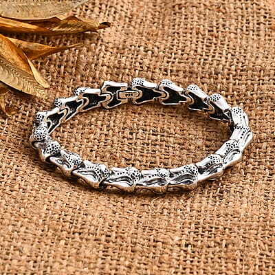 Bali Legacy Dragon Bone Men's Bracelet in Sterling Silver (8.00 In) 46.40 Grams