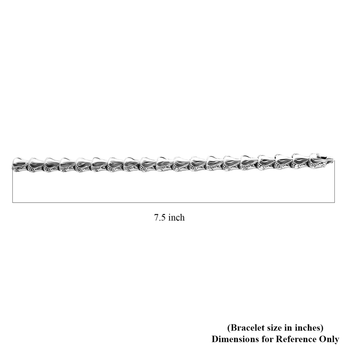 Bali Legacy Sterling Silver Dragone Bone Bracelet (7.50 In) (32 g) image number 5