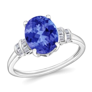Luxoro AAA Tanzanite and G-H I2 Diamond 3.77 ctw Ring in 14K White Gold (Size 10.0)
