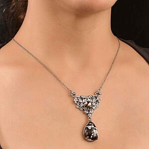 Peanut Wood Jasper 19.25 ctw Necklace in Stainless Steel 18 Inches