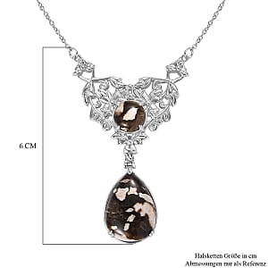 Peanut Wood Jasper 19.25 ctw Necklace in Stainless Steel 18 Inches