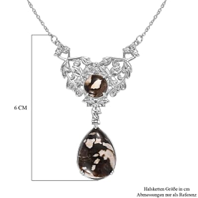 Peanut Wood Jasper 19.25 ctw Necklace in Stainless Steel 18 Inches