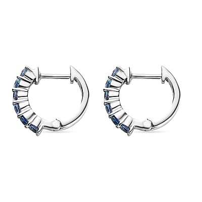 Narsipatnam Alexandrite Hoop Earrings in Rhodium Over Sterling Silver 1.01 ctw