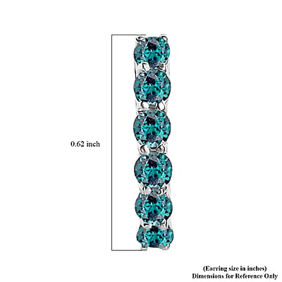 Narsipatnam Alexandrite Hoop Earrings in Rhodium Over Sterling Silver 1.01 ctw