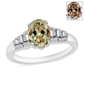 Luxoro AAA Turkizite and I2 Diamond 1.50 ctw Ring in 14K White Gold (Size 10.0)