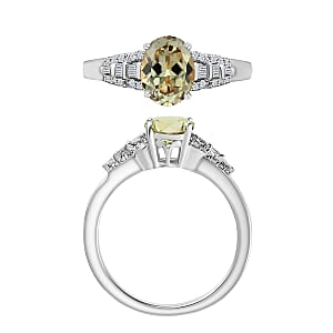 Luxoro AAA Turkizite and I2 Diamond 1.50 ctw Ring in 14K White Gold (Size 10.0) (Del. in 10-12 Days)