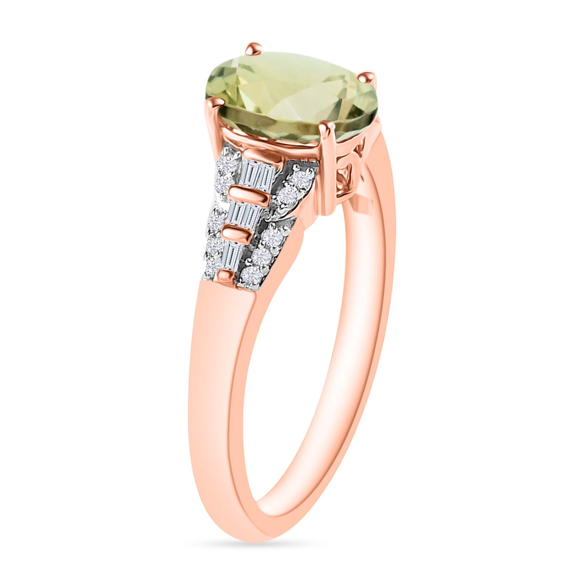Luxoro AAA Turkizite and I2 Diamond 1.50 ctw Ring in 14K Rose Gold (Size 5.0) image number 2