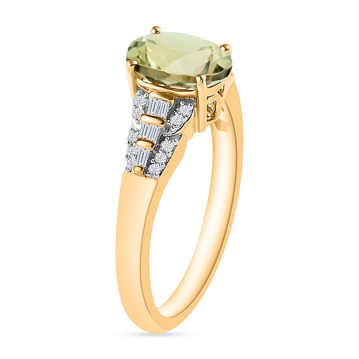 Luxoro AAA Turkizite and I2 Diamond 1.50 ctw Ring in 14K Yellow Gold (Size 4.0) (Del. in 10-12 Days) image number 2