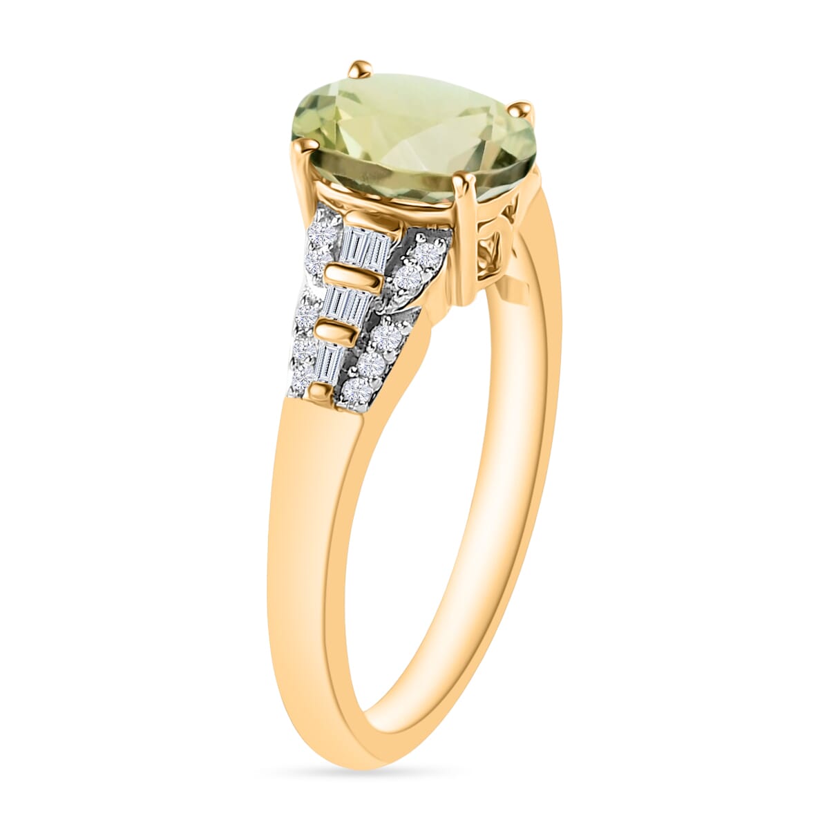 Luxoro AAA Turkizite and I2 Diamond 1.50 ctw Ring in 14K Yellow Gold (Size 4.5) image number 2