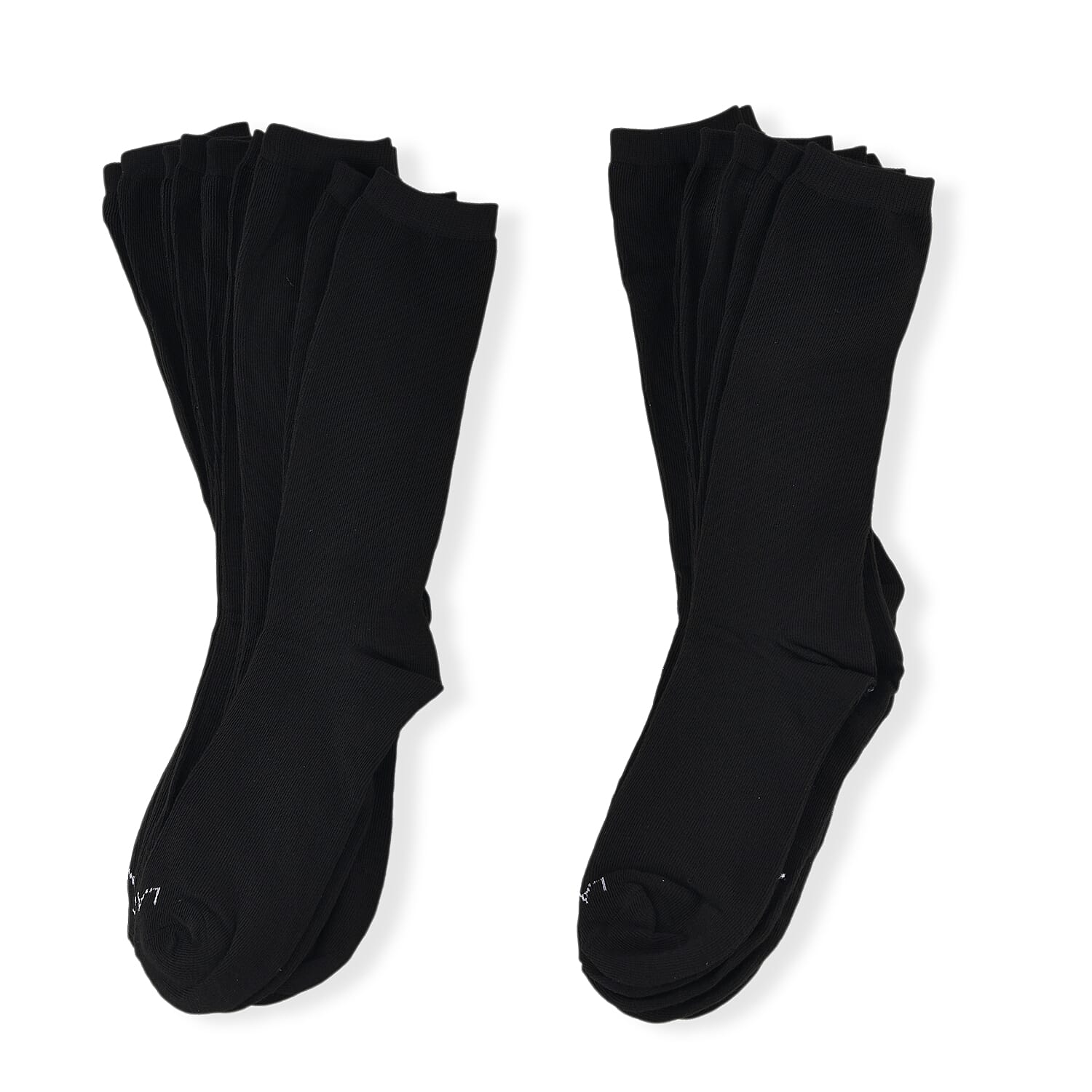 La Marey Set of 10 Pairs 97% Polyester and 3% Spandex Kneehigh Socks - Black