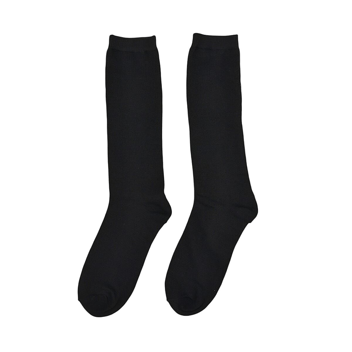 Set of 10 Pairs 97% Polyester and 3% Spandex Kneehigh Socks - Black image number 2