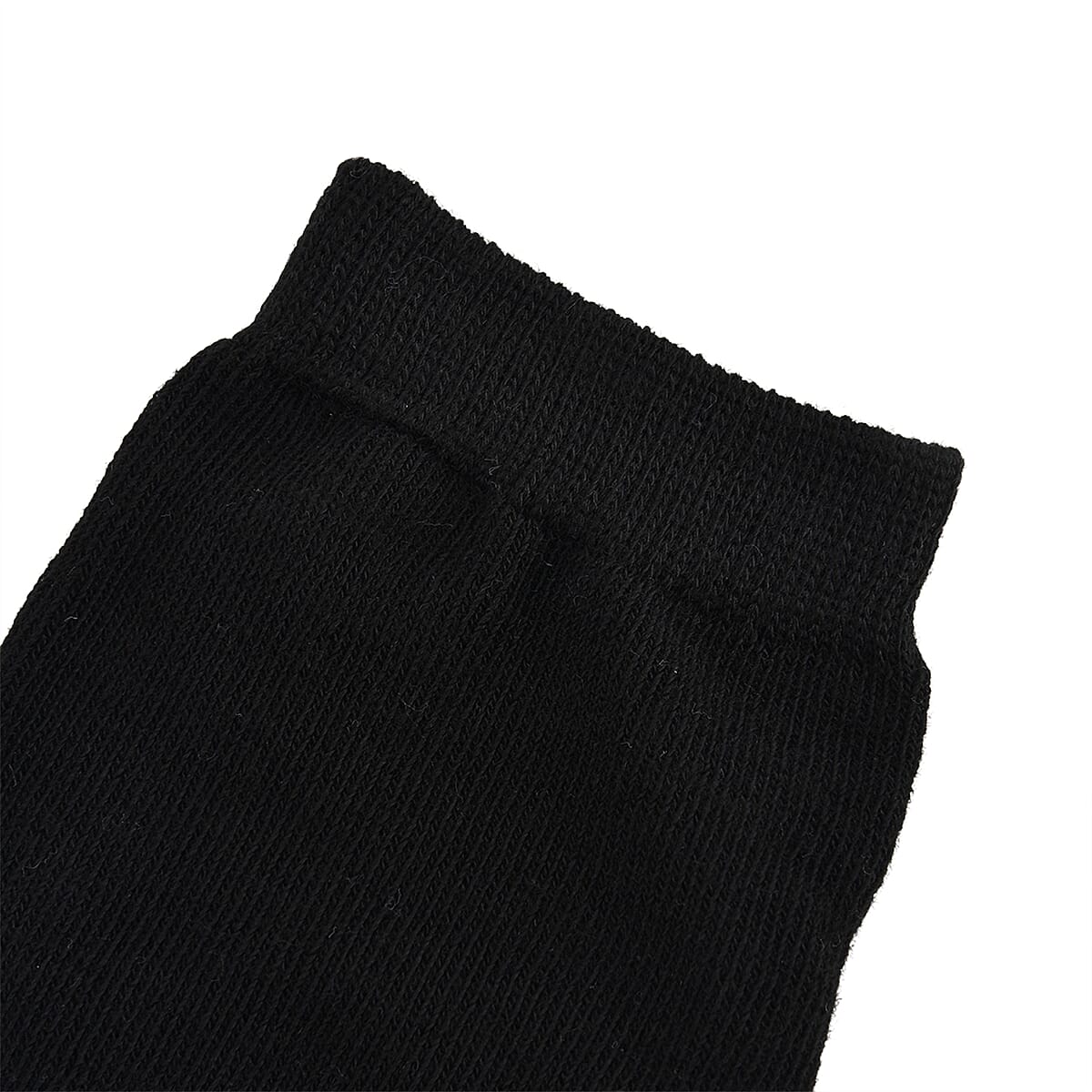 Set of 10 Pairs 97% Polyester and 3% Spandex Kneehigh Socks - Black image number 3