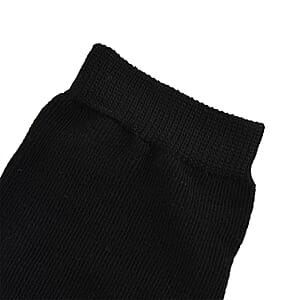 Set of 10 Pairs 97% Polyester and 3% Spandex Kneehigh Socks - Black