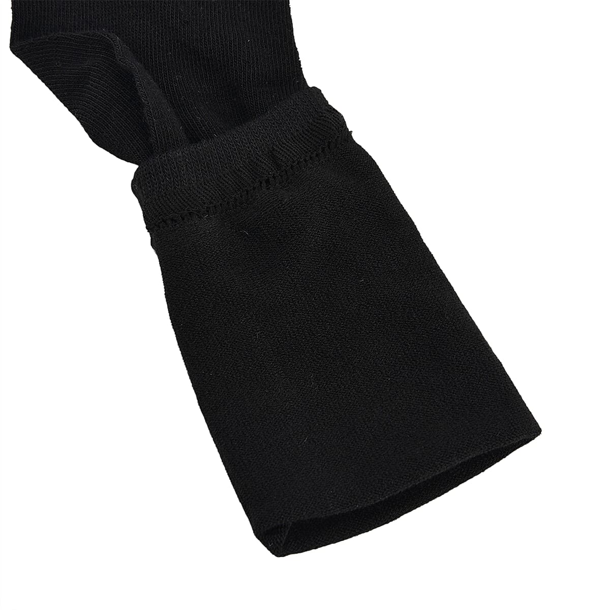 Set of 10 Pairs 97% Polyester and 3% Spandex Kneehigh Socks - Black image number 4