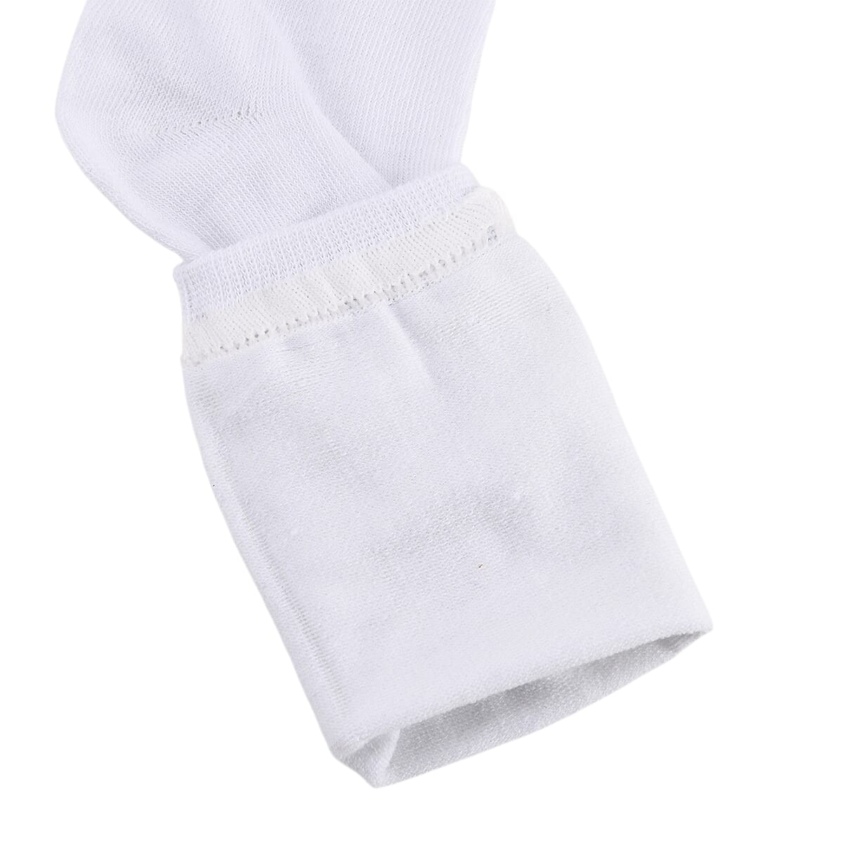 Set of 10 Pairs 97% Polyester and 3% Spandex Kneehigh Socks - White image number 3
