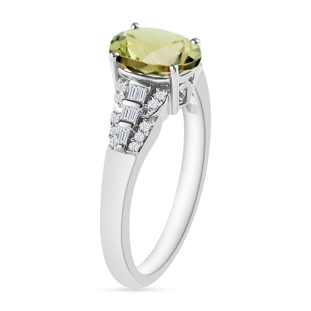 Luxoro AAA Turkizite and G-H I2 Diamond 1.50 ctw Ring in 10K White Gold (Size 4.5) image number 2