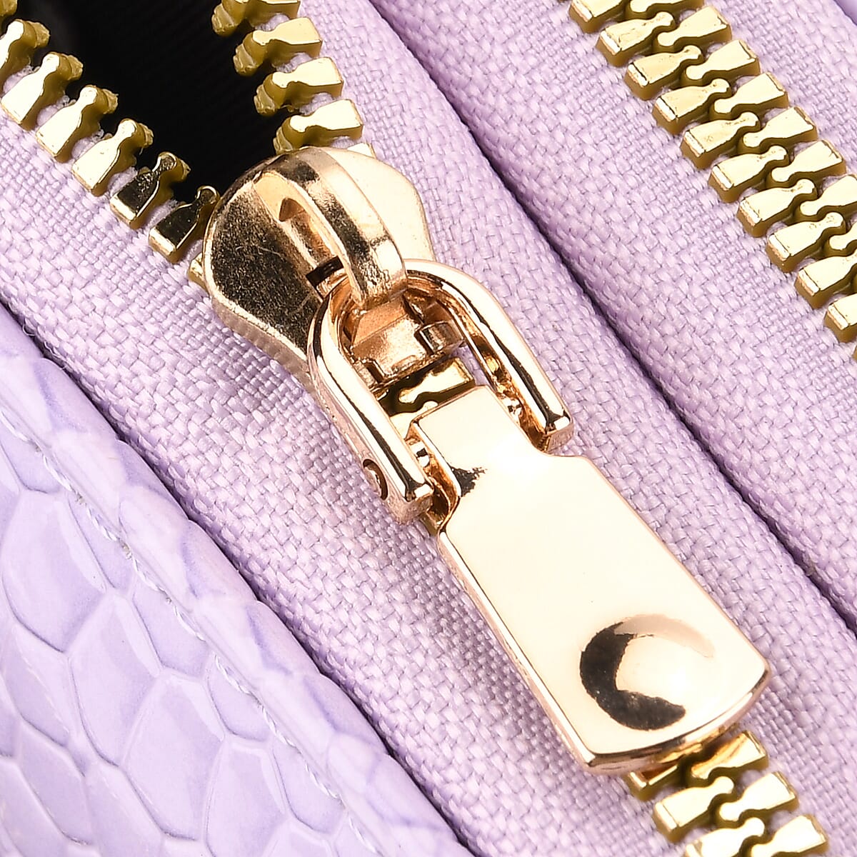 Passage Light Purple Crocodile Embossed Faux Leather Crossbody Bag (4.3"x2.8"x7") with Shoulder Strap 47 Inches image number 7