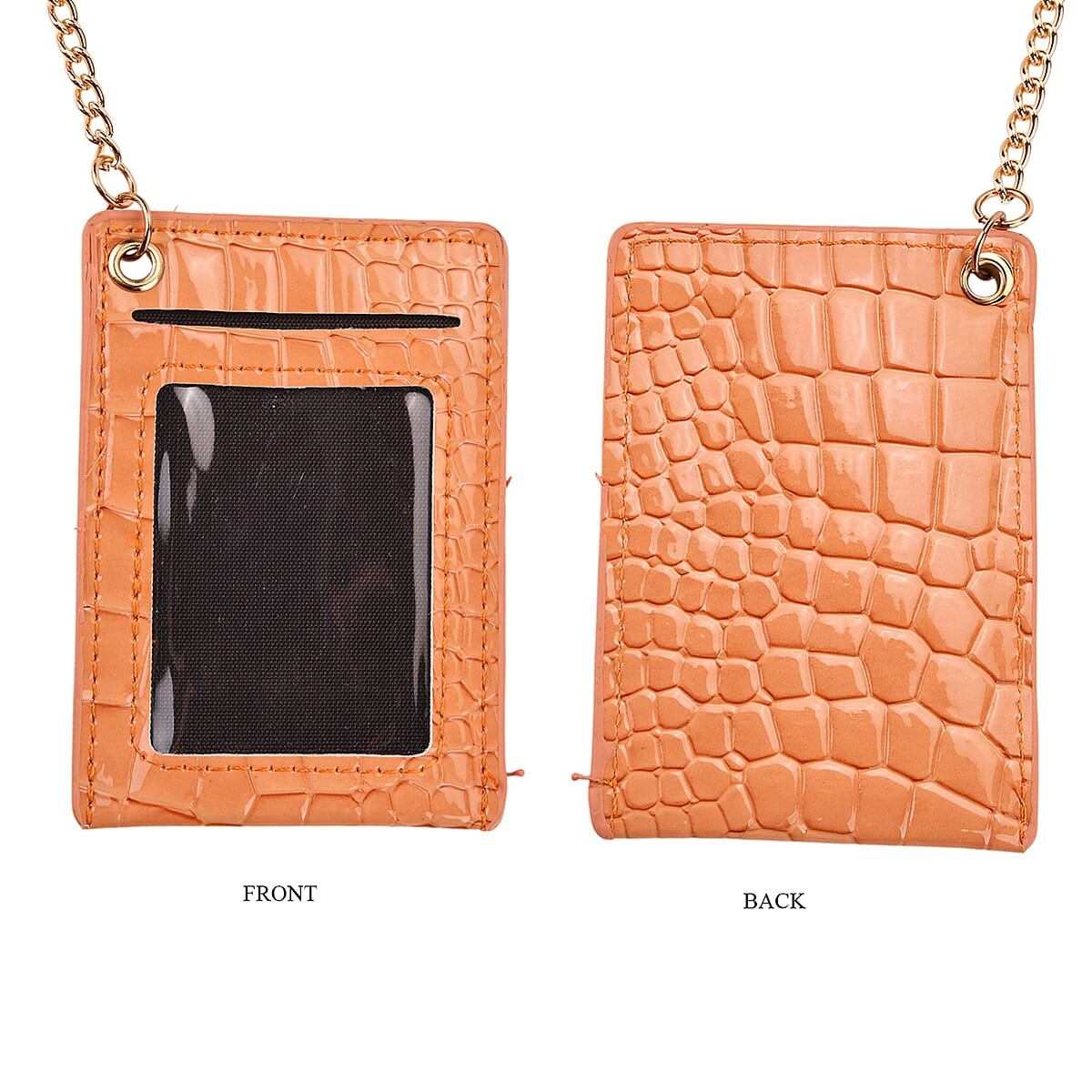 Passage Orange Crocodile Embossed Faux Leather Crossbody Bag with Shoulder Strap 47 Inches image number 6