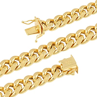 7.5mm Miami Cuban Chain Necklace in 10K Yellow Gold 22.1 Grams 22 Inches