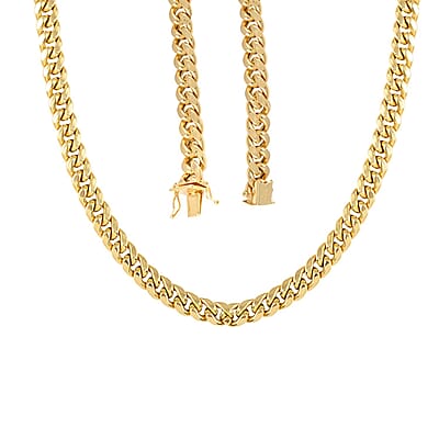 7.5mm Miami Cuban Chain Necklace in 10K Yellow Gold 22.1 Grams 22 Inches