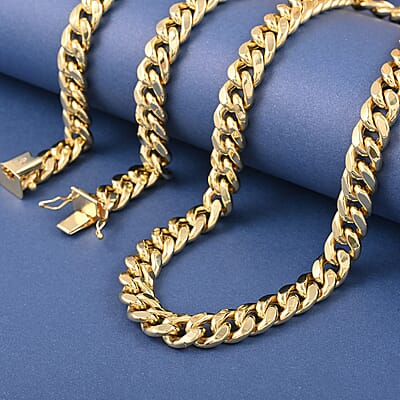 7.5mm Miami Cuban Chain Necklace in 10K Yellow Gold 23.8 Grams 24 Inches