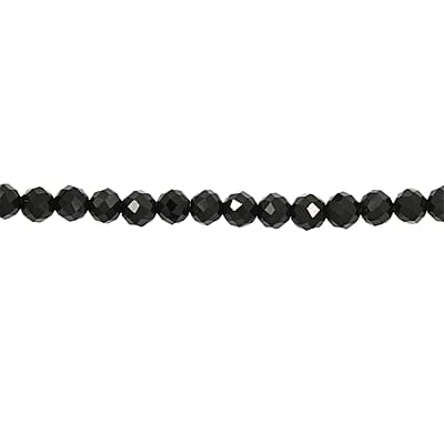 Thai Black Spinel 55.00 ctw Beaded Necklace 18 Inches in Sterling Silver 