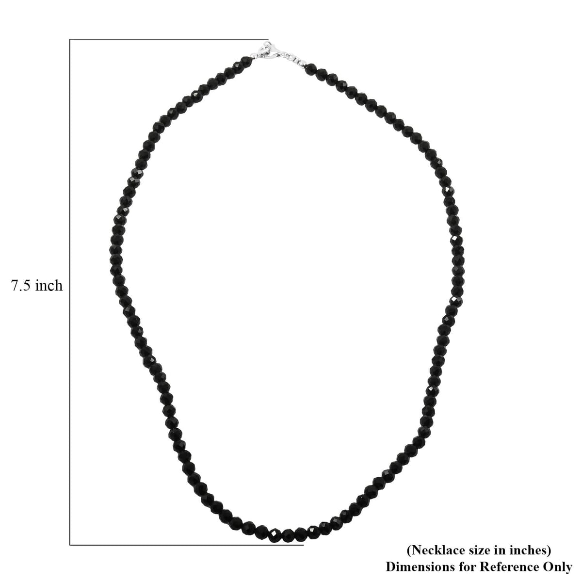 Thai Black Spinel 55.00 ctw Beaded Necklace 18 Inches in Sterling Silver  image number 4