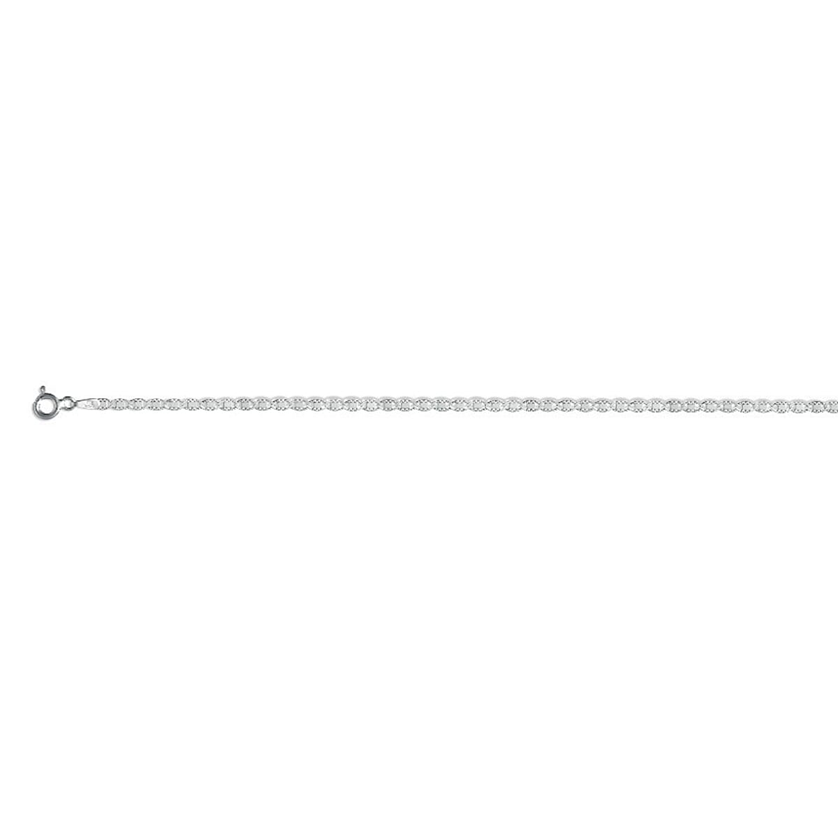 Rhodium Over Sterling Silver Chain Necklace (18 Inches) (2.40 g)