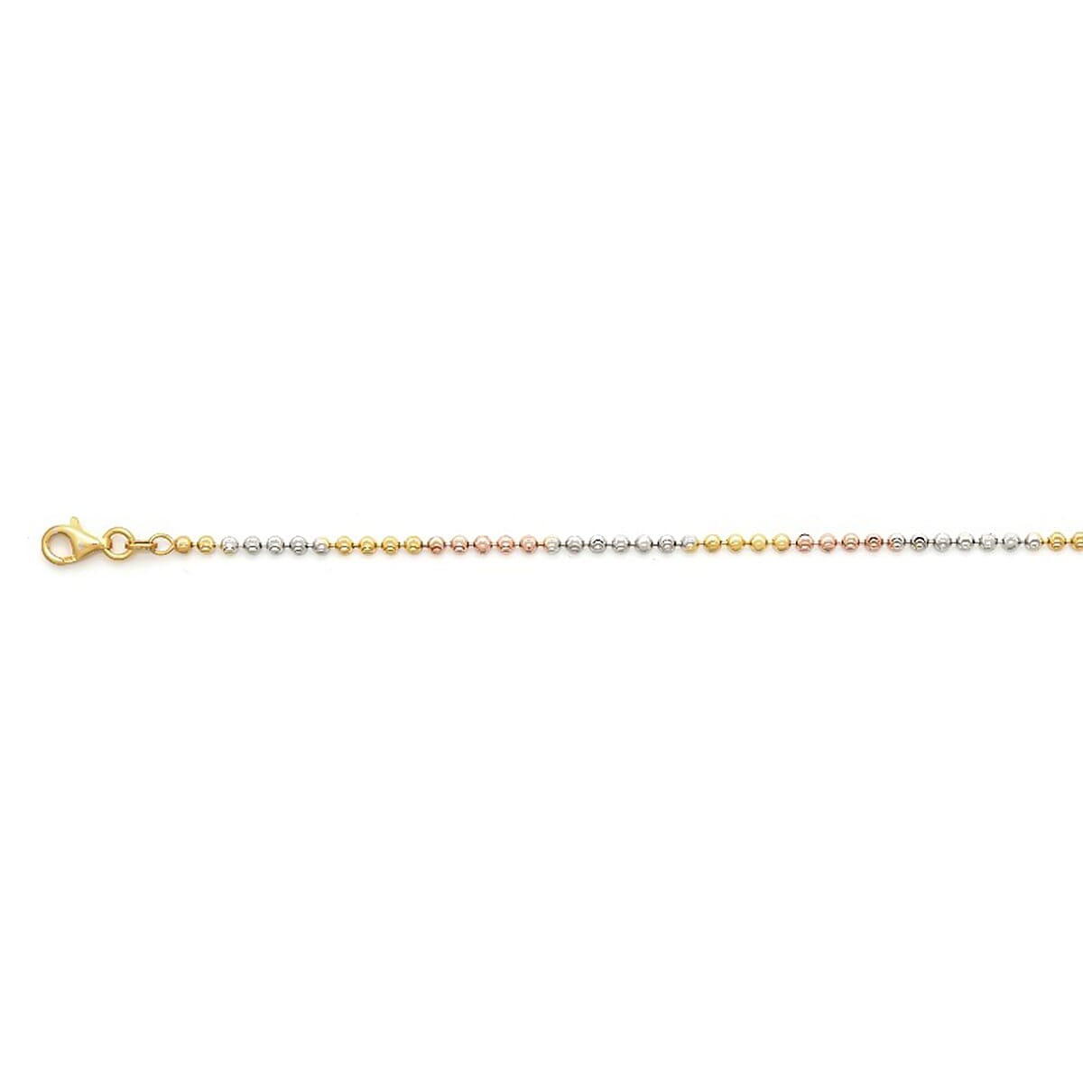 14K YRG and Platinum Over Sterling Silver Necklace (18 Inches) 5.3 Grams